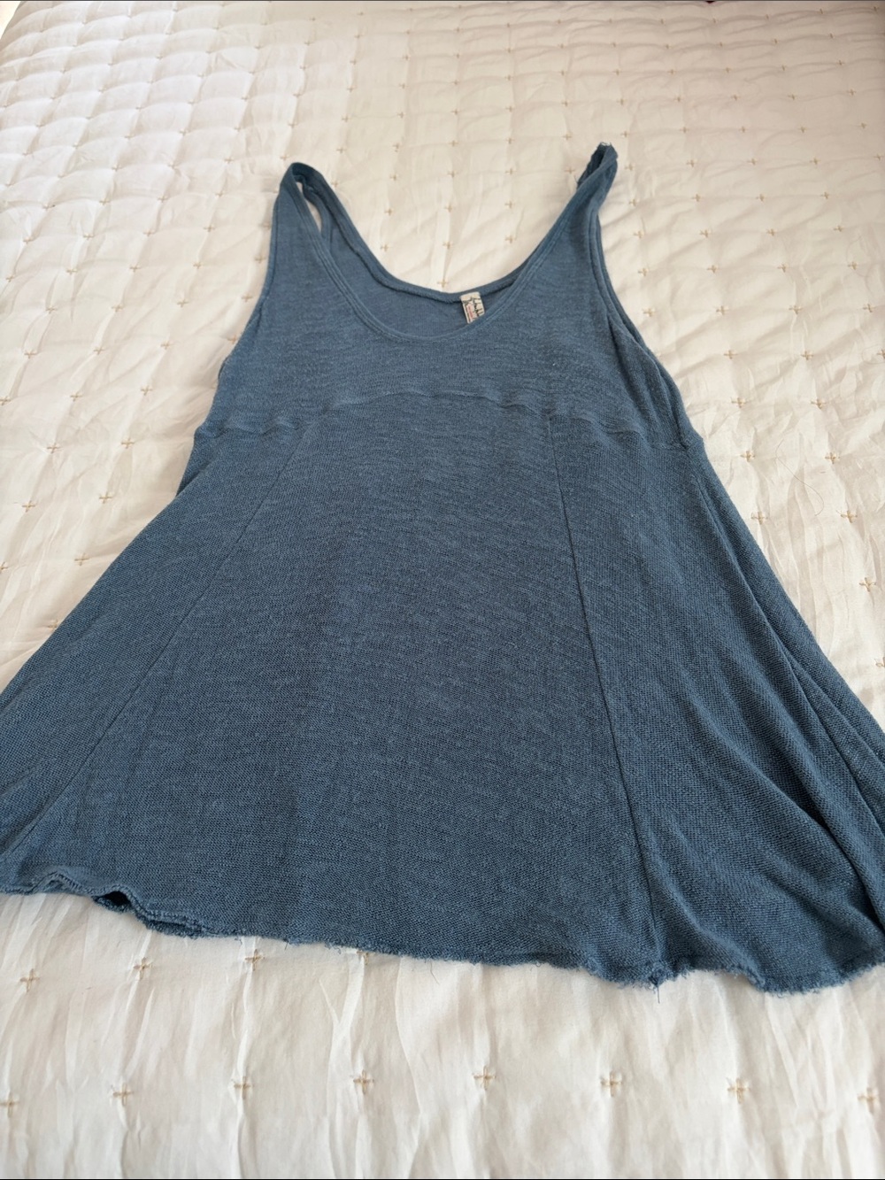 Free People Dusty Blue Flowy Tank Top